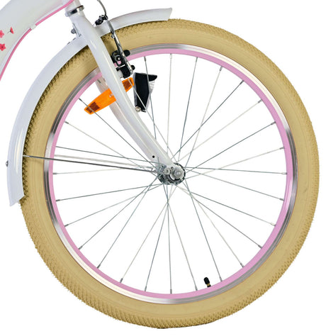 Volare Blossom Kinderfahrrad – Mädchen – 24 Zoll – weiß – zwei Handbremsen