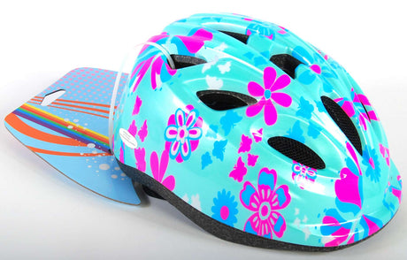 Volare Children's Bicycle Helm XS Blue Pink Blumen 47-51 cm extra kleines Modell