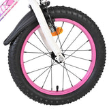 Volare Lily Kinderfahrrad – Mädchen – 16 Zoll – Weiß Rosa Lila – Zwei Handbremsen