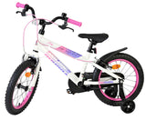 Volare Lily Kinderfahrrad – Mädchen – 16 Zoll – Weiß Rosa Lila – Zwei Handbremsen
