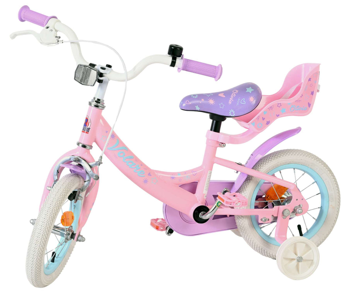 Volare Olivia Kinderfahrrad – Mädchen – 12 Zoll – Rosa