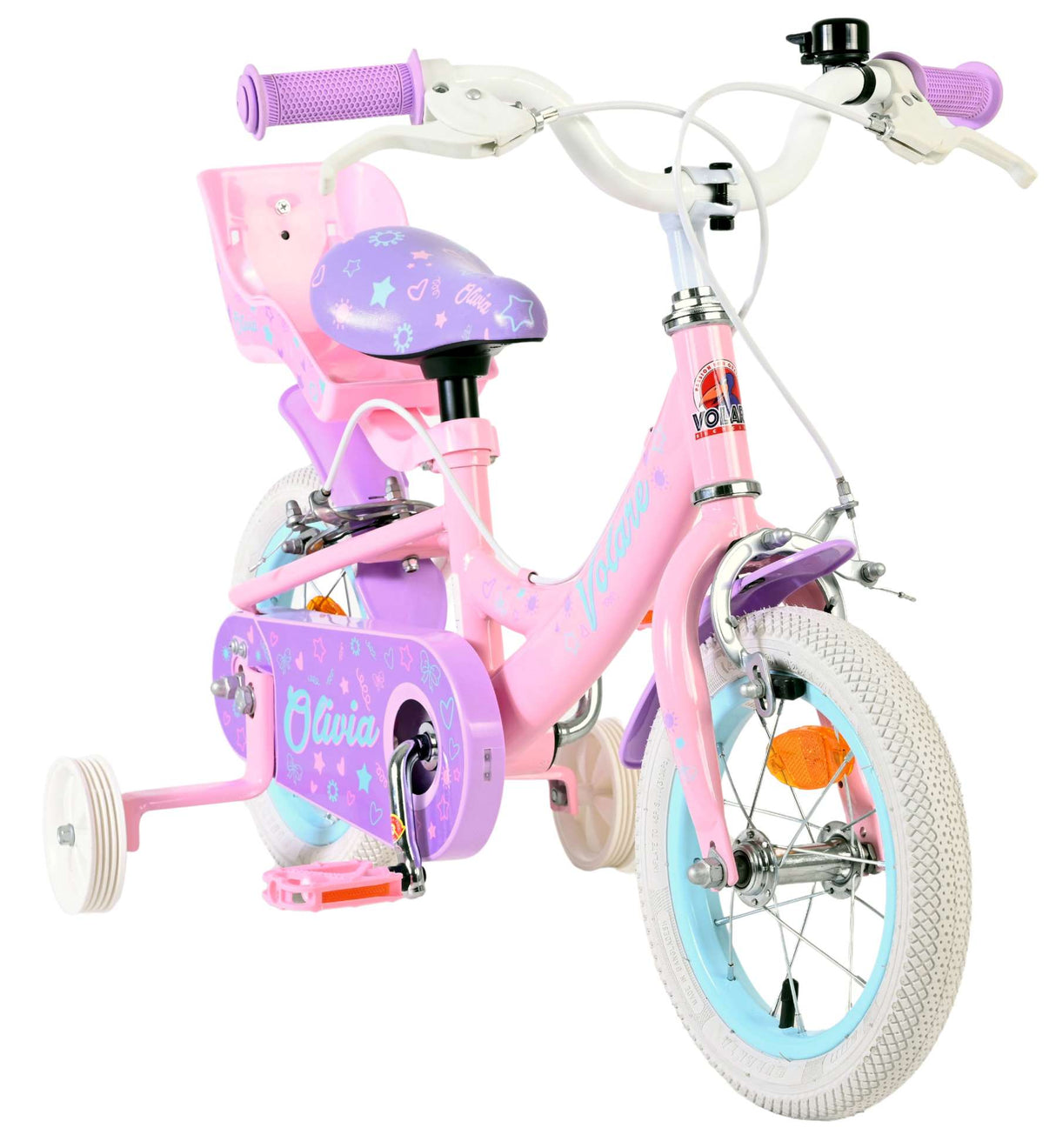 Volare Olivia Kinderfahrrad – Mädchen – 12 Zoll – Pink – zwei Handbremsen