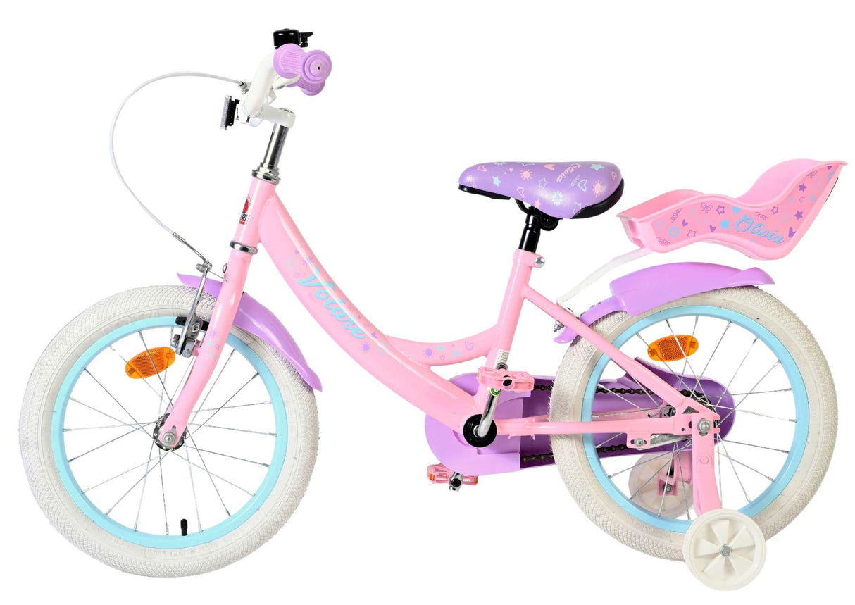 Volare Olivia Kinderfahrrad – Mädchen – 16 Zoll – Rosa