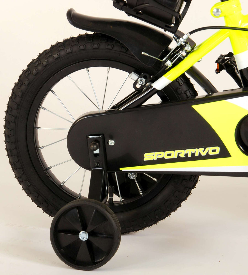 Volare Sportivo Kinderbike Jungen 14 Zoll Neon Geel Black zwei Handbremsen 95% versammelte