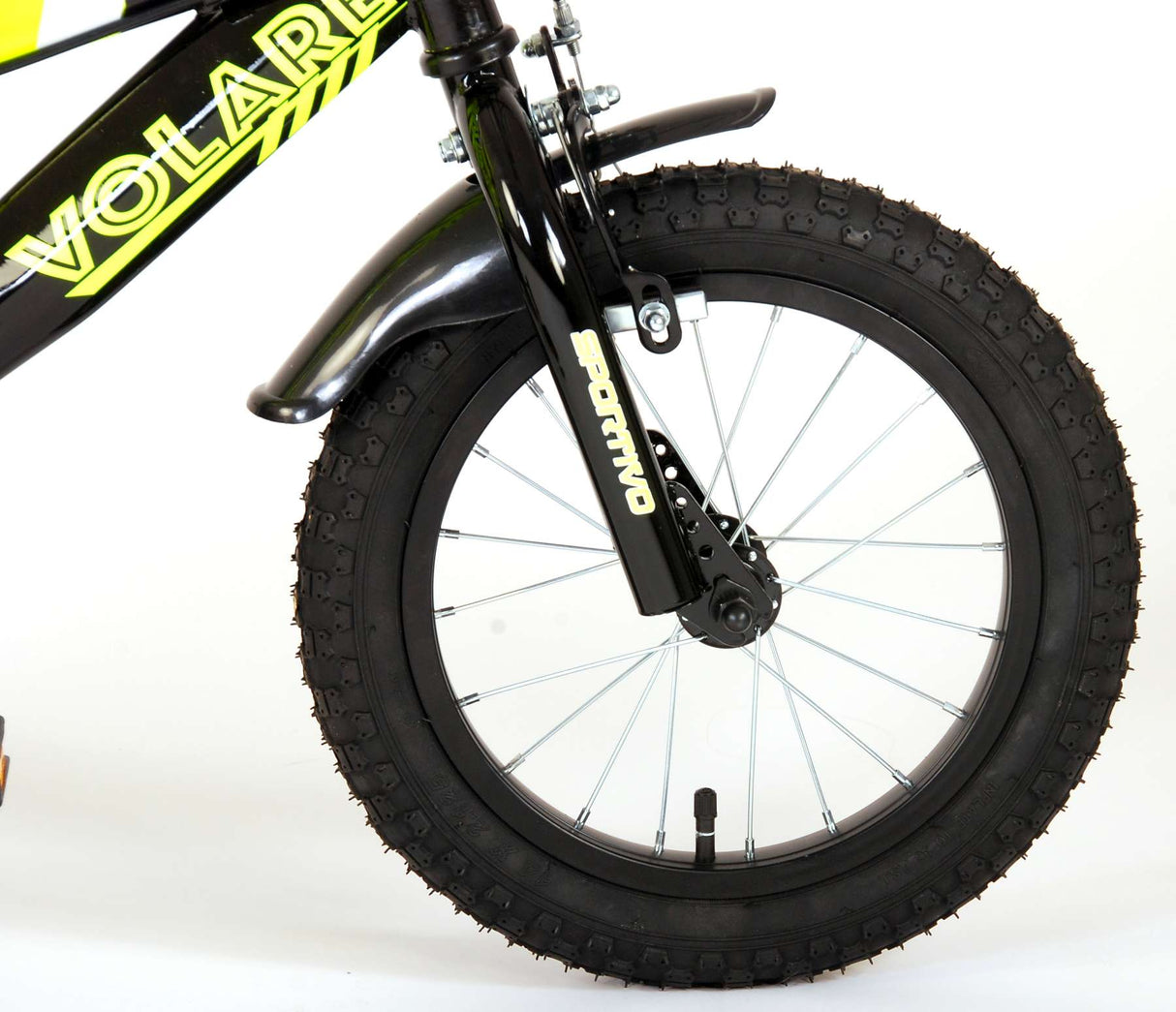 Volare Sportivo Kinderbike Jungen 14 Zoll Neon Geel Black zwei Handbremsen 95% versammelte