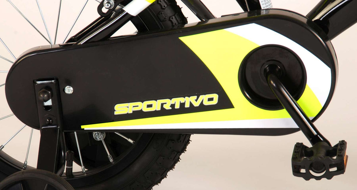 Volare Sportivo Kinderbike Jungen 14 Zoll Neon Geel Black zwei Handbremsen 95% versammelte