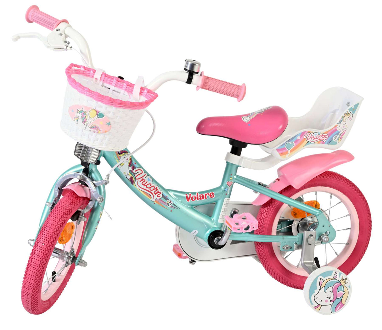 Volare Einhorn Kinderfahrrad - Mädchen - 12 Zoll - Grün