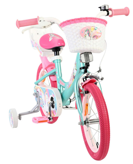 Volare Einhorn Kinderfahrrad - Mädchen - 14 Zoll - Grün