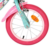 Volare unicorn kinderfiets - meisjes - 14 inch - groen - twee handremmen