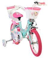Volare Einhorn Kinderfahrrad – Mädchen – 14 Zoll – Grün – zwei Handbremsen