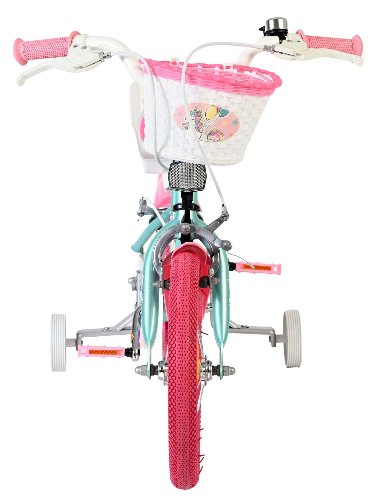 Volare Einhorn Kinderfahrrad – Mädchen – 14 Zoll – Grün – zwei Handbremsen