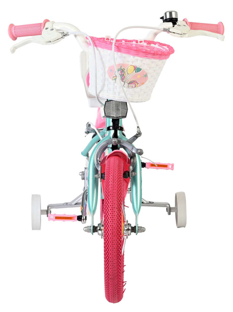Volare Einhorn Kinderfahrrad – Mädchen – 14 Zoll – Grün – zwei Handbremsen
