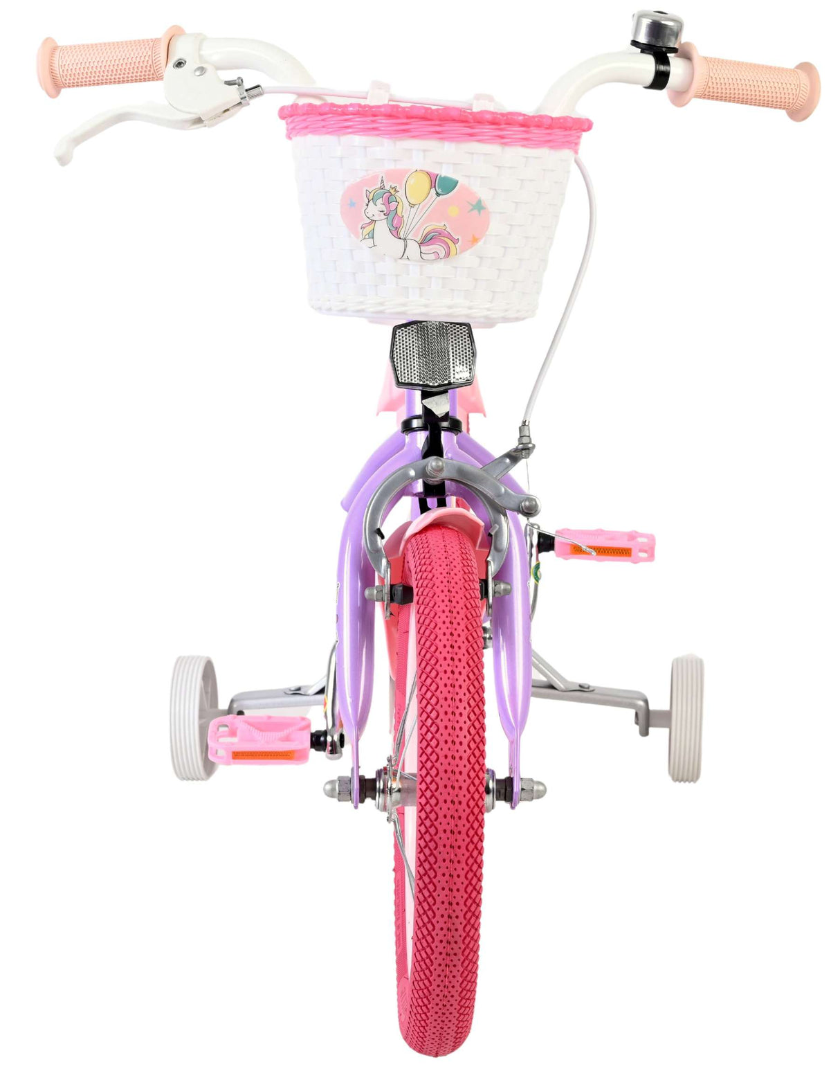 Volare Einhorn Kinderfahrrad - Mädchen - 14 Zoll - Lila