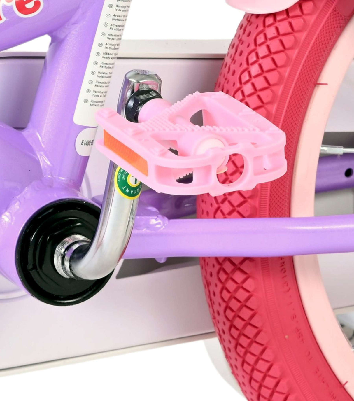 Volare Einhorn Kinderfahrrad – Mädchen – 14 Zoll – Lila – zwei Handbremsen