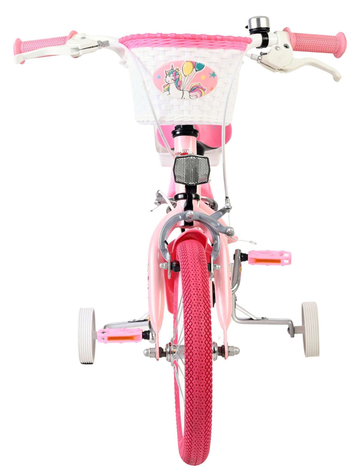 Volare Einhorn Kinderfahrrad – Mädchen – 14 Zoll – Pink – zwei Handbremsen