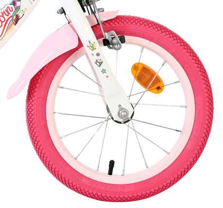 Volare Einhorn Kinderfahrrad – Mädchen – 14 Zoll – weiß – zwei Handbremsen