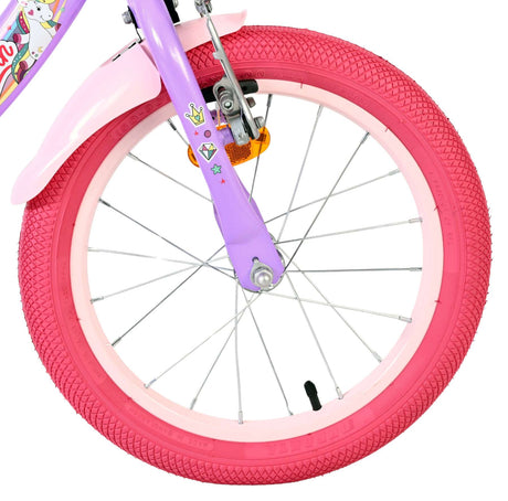 Volare Einhorn Kinderfahrrad - Mädchen - 16 Zoll - Lila
