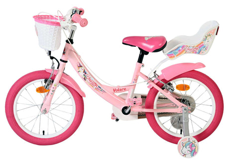 Volare Einhorn Kinderfahrrad – Mädchen – 16 Zoll – Pink – zwei Handbremsen