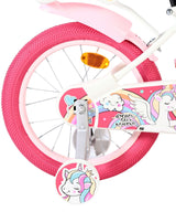 Volare Einhorn Kinderfahrrad - Mädchen - 16 Zoll - Weiß