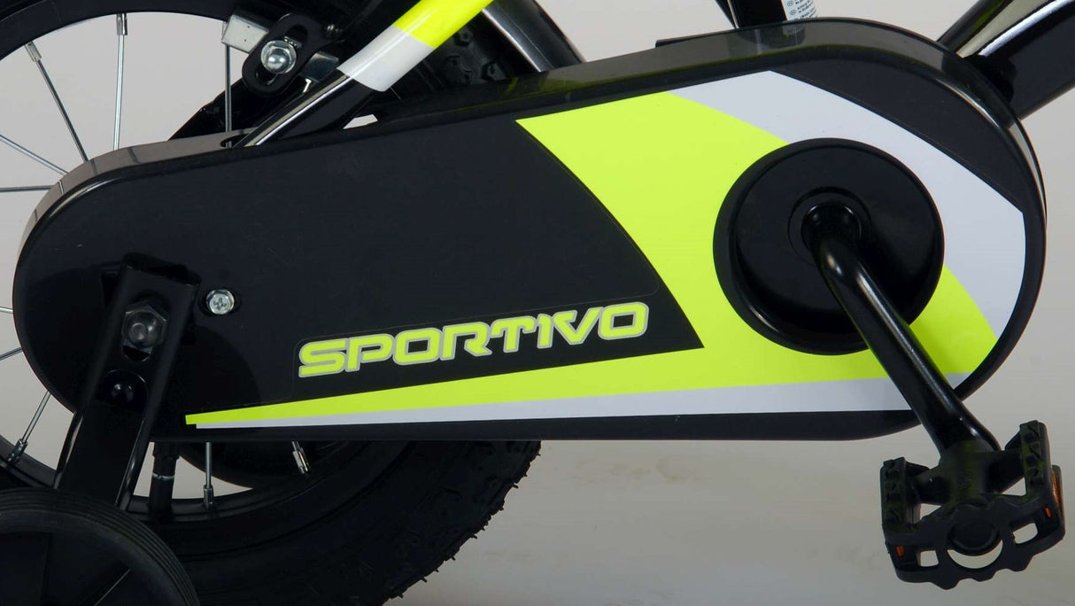 Volare Sportivo Kinderbike Jungen 12 Zoll Neon Geel Black zwei Handbremsen 95% versammelte
