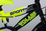 Volare Sportivo Kinderbike Jungen 12 Zoll Neon Geel Black zwei Handbremsen 95% versammelte