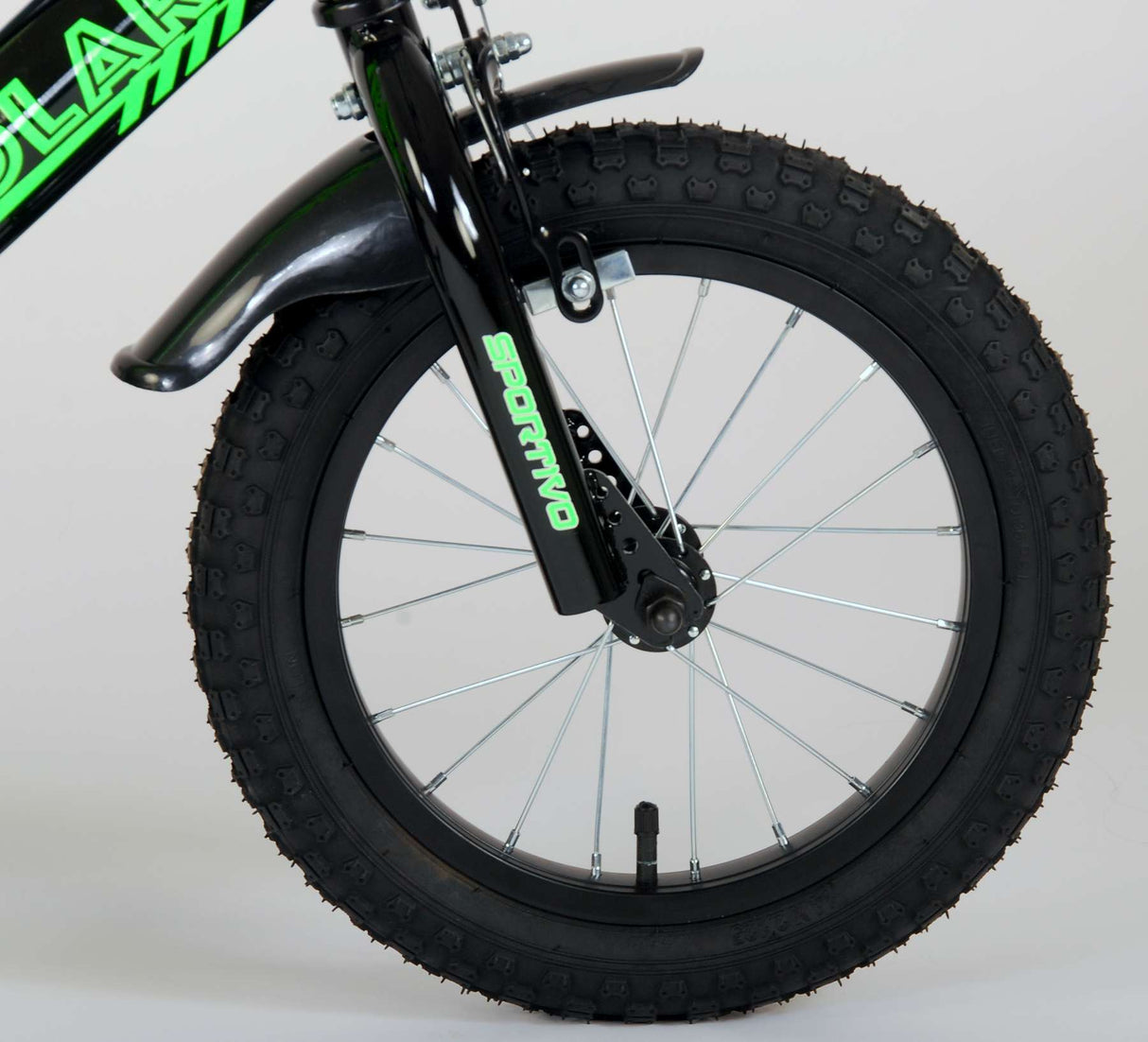 Volare Sportivo Kinderbike Jungen 14 Zoll neongrün schwarzer zwei Handbremsen zu 95% versammelten