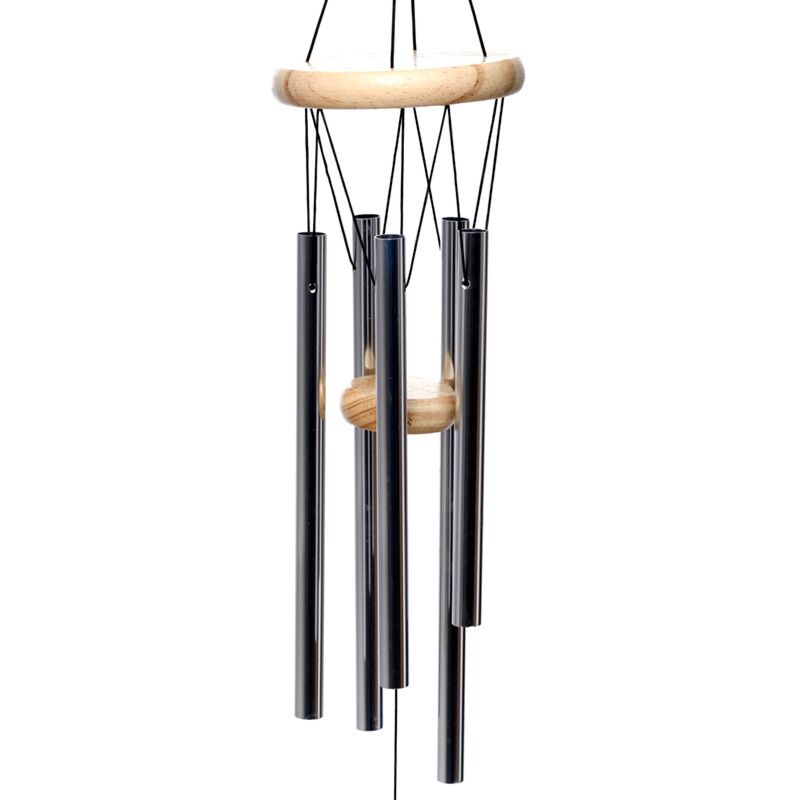 Windspiel aus Holz mit Metallrohren 58 cm