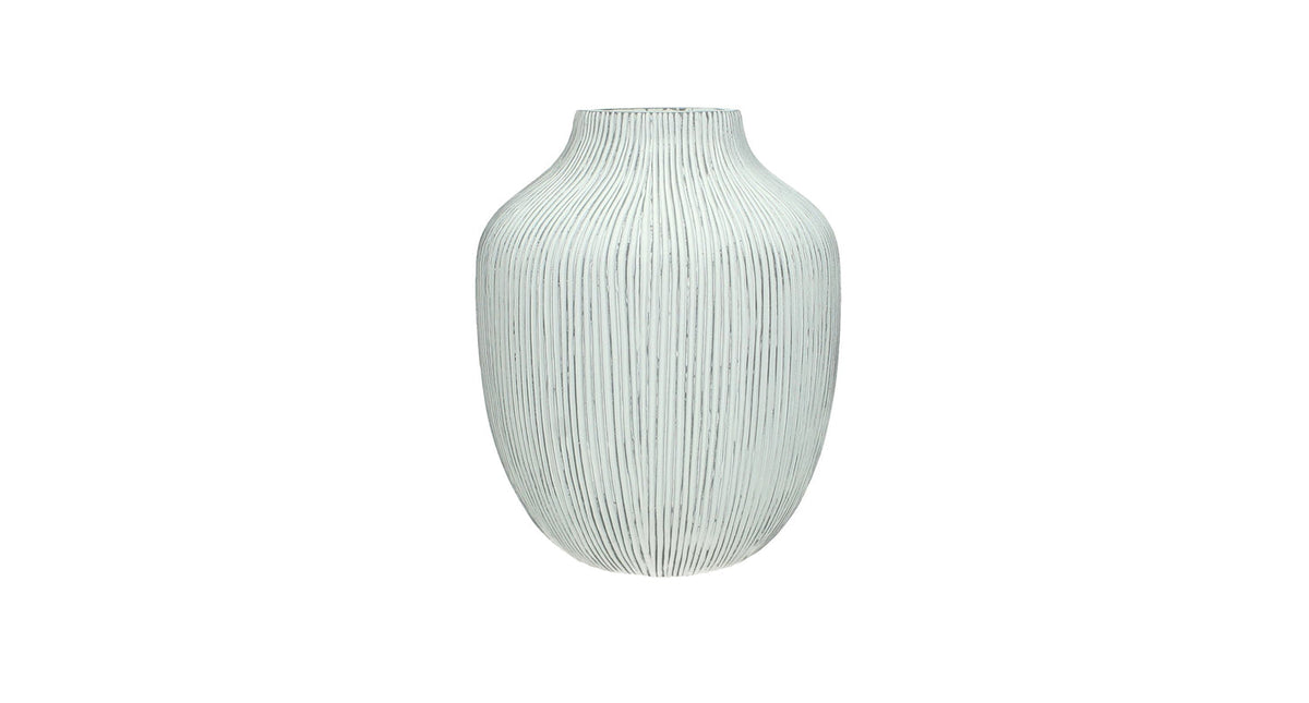 Vase polyresin white 16x16x18cm