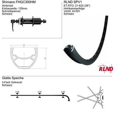 Roland achterwiel 21-622 28 zwart cassette 8 9 10v schijfrem centerlock qr spv1 fh-qc300-hm