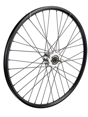 Hinterrad 28 Zoll, 622 schwarz polierte Edelstahlspeichen, 8-Gang-Rollenbremse