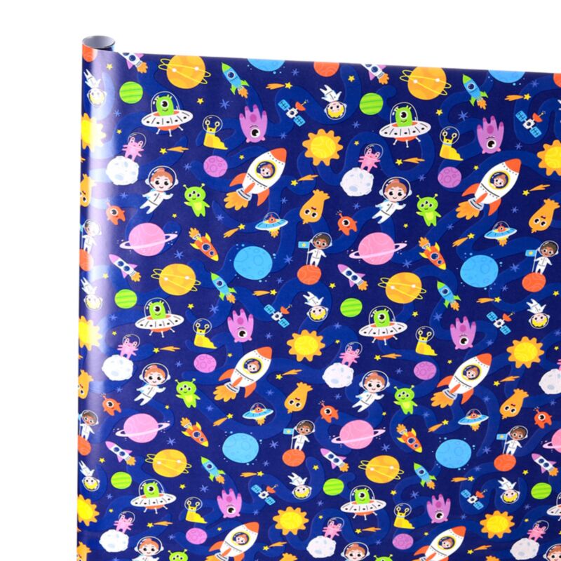 Astronauten-Geschenkpapierrolle, 3 m lang