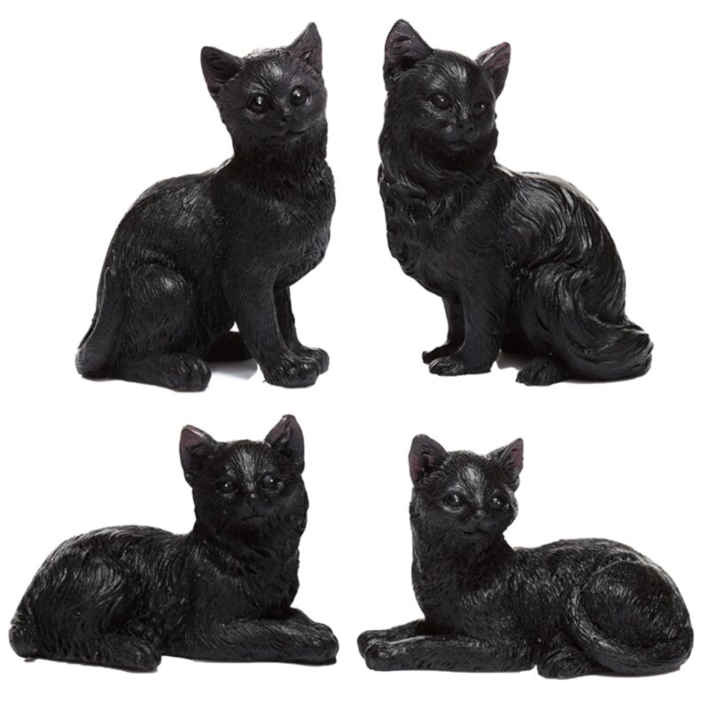 Miniaturfiguren der schwarzen Katze
