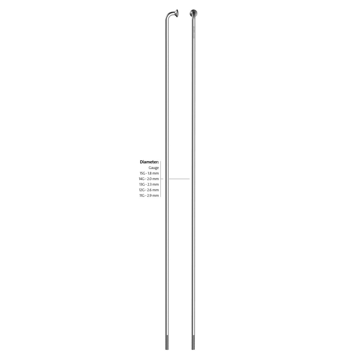 Sapim Speiche 14-300 Vorfach Edelstahl ohne Nippel (100 Stück)