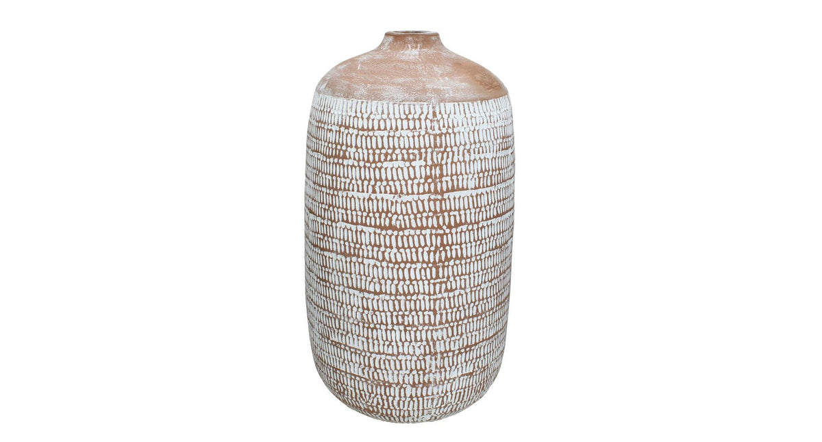 Vase terracotta brown 24x24x43cm