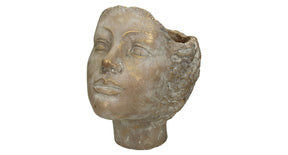 Planter face gold 19x15x19cm