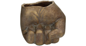 Planter hand concrete gold 18.5x17x16.5cm