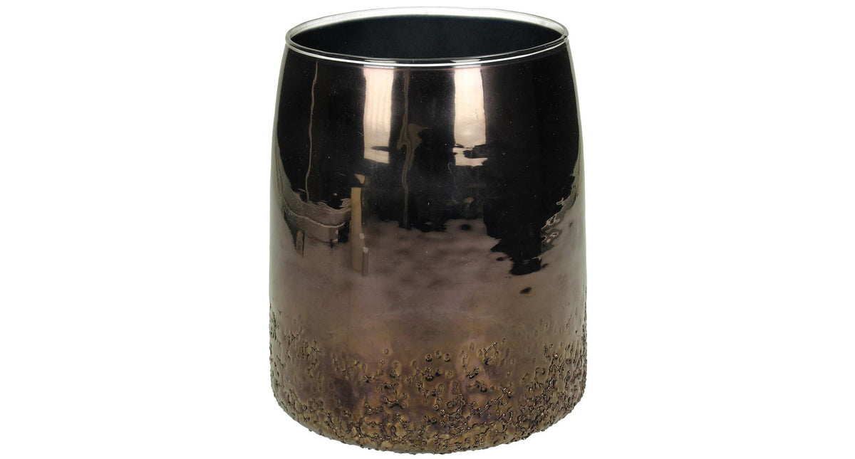 Vase glass blue 16x16x18cm