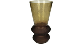 Vase glass brown 12x12x22.5cm