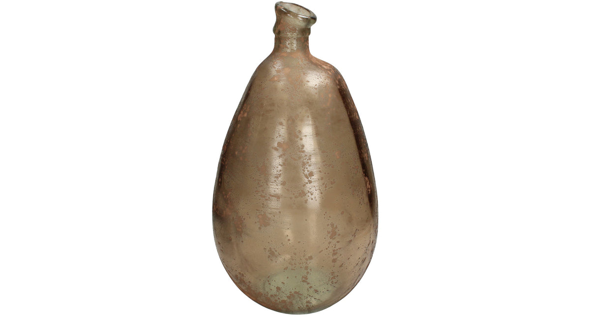 Vase recycled glass beige 26x26x47cm