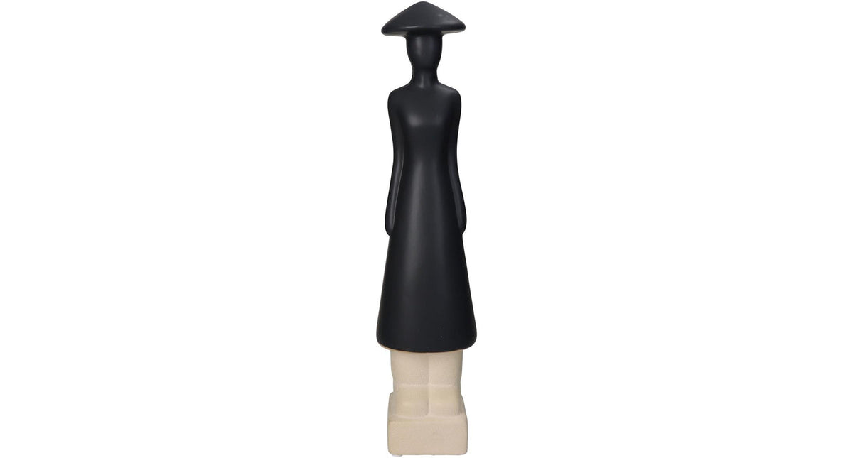Ornament people fine earthenware black 9.5x9x39cm