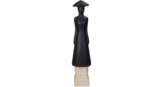 Ornament people fine earthenware black 9.5x9x39cm
