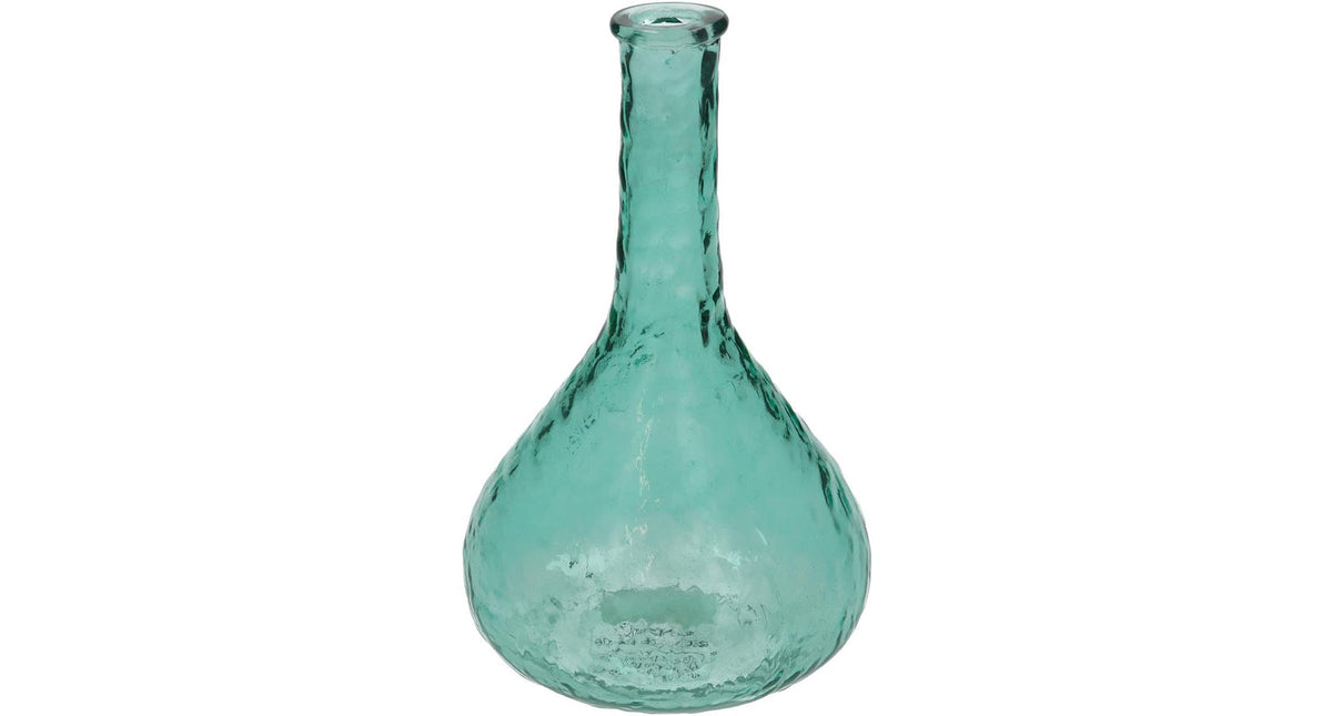 Vase recycled glass petrol 20x13x13cm
