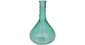 Vase recycled glass petrol 20x13x13cm