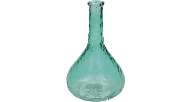 Vase recycled glass petrol 20x13x13cm