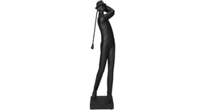 Ornament golf player polyresin black 12x9x39cm