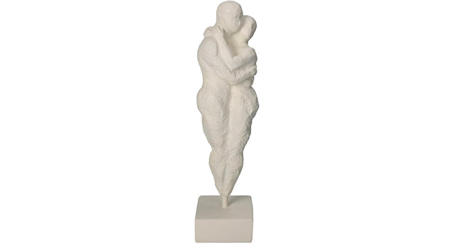 Ornament hugging people polyresin ivory 8x8x32.3cm