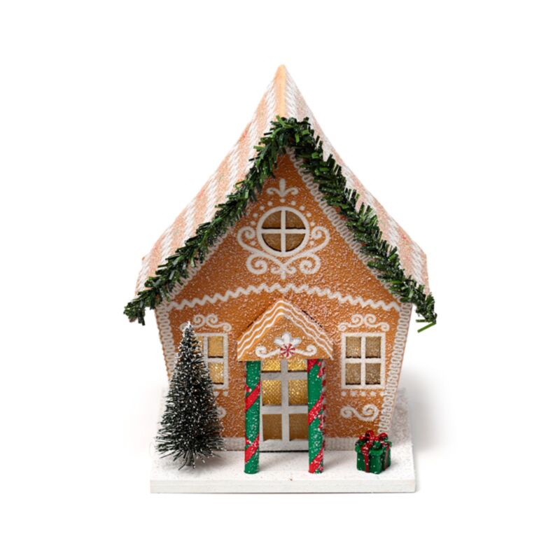 Lebkuchen-Weihnachtshaus-LED-Dekoration