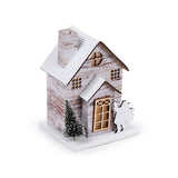 Weihnachtshaus-LED-Dekoration aus silberner Birke