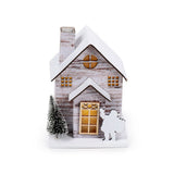 Weihnachtshaus-LED-Dekoration aus silberner Birke