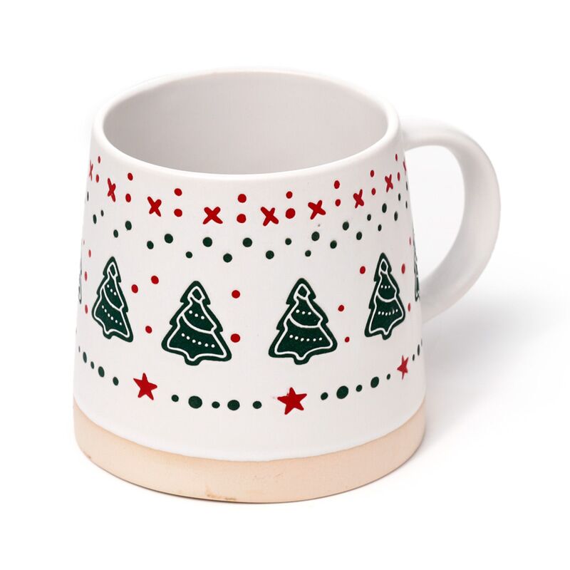 Weihnachtsbaum-Becher aus Steingut